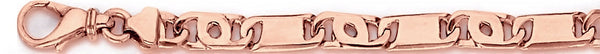 14k rose gold, 18k pink gold chain 5.7mm Tigers Eye Link Bracelet