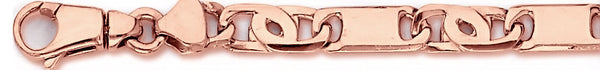 14k rose gold, 18k pink gold chain 7.5mm Tigers Eye Link Bracelet