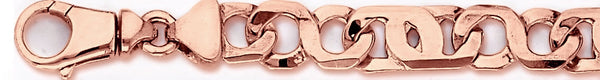 14k rose gold, 18k pink gold chain 10.4mm Tigers Eye Link Bracelet