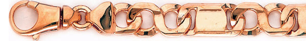 14k rose gold, 18k pink gold chain 10.6mm Tigers Eye Link Bracelet