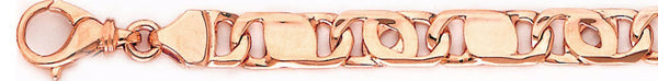14k rose gold, 18k pink gold chain 8.1mm Tigers Eye Link Bracelet