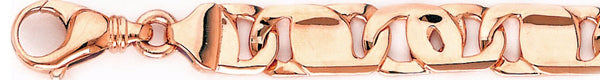 14k rose gold, 18k pink gold chain 11.4mm Tigers Eye Link Bracelet