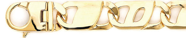 18k yellow gold chain, 14k yellow gold chain 15.1mm Tigers Eye Link Bracelet