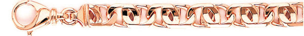 14k rose gold, 18k pink gold chain 7.8mm Tigers Eye Link Bracelet