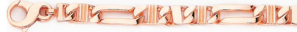 14k rose gold, 18k pink gold chain 6.7mm Manhatten Link Bracelet