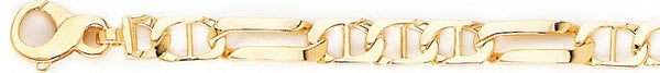 18k yellow gold chain, 14k yellow gold chain 6.7mm Spazio Link Bracelet