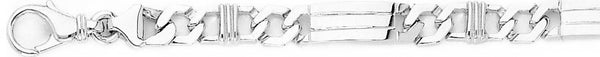 18k white gold chain, 14k white gold chain 6.3mm Triplehorne Link Bracelet