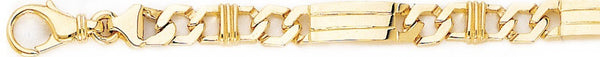 18k yellow gold chain, 14k yellow gold chain 6.3mm Triplehorne Link Bracelet