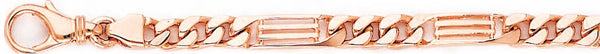 14k rose gold, 18k pink gold chain 5.2mm Linear II Link Bracelet