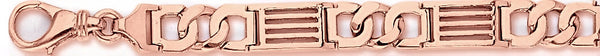 14k rose gold, 18k pink gold chain 7.7mm Linear III Link Bracelet