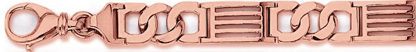 14k rose gold, 18k pink gold chain 9.6mm Linear III Link Bracelet