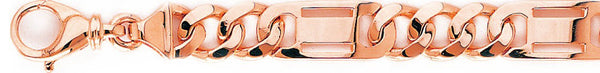 14k rose gold, 18k pink gold chain 9.6mm Linear V Link Bracelet