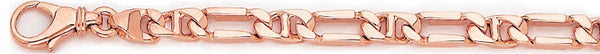 14k rose gold, 18k pink gold chain 5.4mm Armenian Link Bracelet