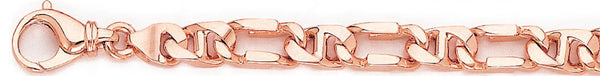 14k rose gold, 18k pink gold chain 7.4mm Armenian Link Bracelet