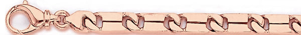 14k rose gold, 18k pink gold chain 6.5mm Slotback I Link Bracelet