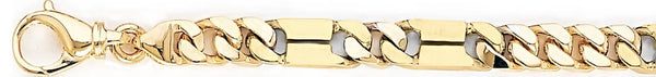 18k yellow gold chain, 14k yellow gold chain 7.2mm Slotback III Link Bracelet