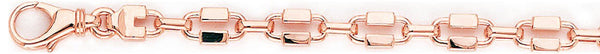 14k rose gold, 18k pink gold chain 6mm Warhol Link Bracelet