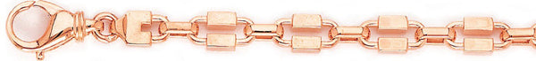 14k rose gold, 18k pink gold chain 7mm Warhol Link Bracelet