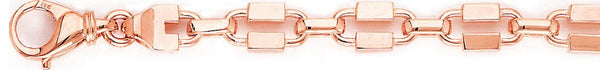 14k rose gold, 18k pink gold chain 8mm Warhol Link Bracelet