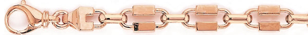 14k rose gold, 18k pink gold chain 9mm Warhol Link Bracelet
