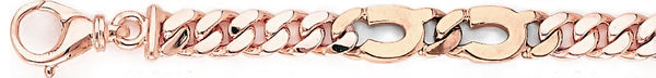 14k rose gold, 18k pink gold chain 8.6mm Mirage Link Bracelet