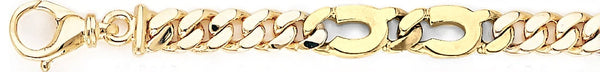 18k yellow gold chain, 14k yellow gold chain 8.6mm Mirage Link Bracelet