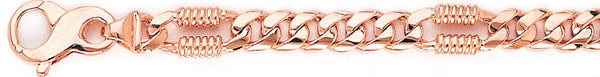 14k rose gold, 18k pink gold chain 8.4mm Coilpack Link Bracelet