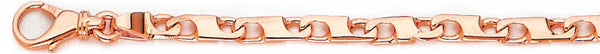 14k rose gold, 18k pink gold chain 4.4mm Imperial Link Bracelet