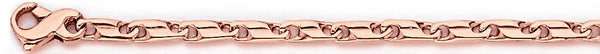 14k rose gold, 18k pink gold chain 3.3mm Imperial Link Bracelet