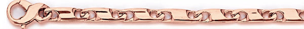 14k rose gold, 18k pink gold chain 4.4mm Imperial Link Bracelet