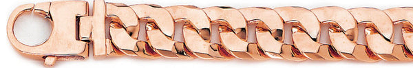 14k rose gold, 18k pink gold chain 12.3mm Flat Curb Link Bracelet
