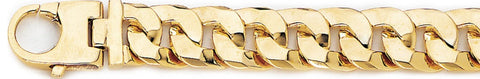 12.3mm Flat Curb Link Bracelet custom made gold chain