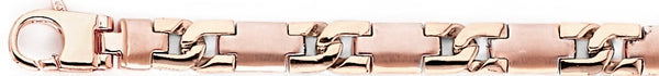 14k rose gold, 18k pink gold chain 7.8mm Cubist Link Bracelet