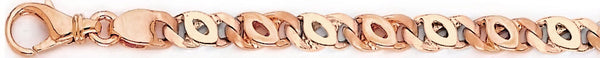 14k rose gold, 18k pink gold chain 5.8mm Kats Eye Link Bracelet