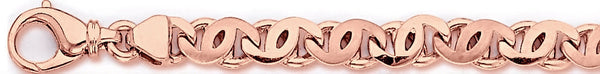 14k rose gold, 18k pink gold chain 7.8mm Kats Eye Link Bracelet
