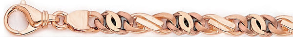 14k rose gold, 18k pink gold chain 7.2mm Kats Eye Link Bracelet