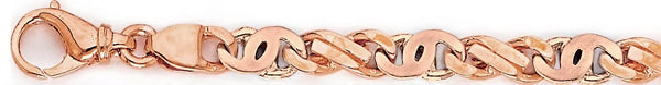 14k rose gold, 18k pink gold chain 7.3mm Kats Eye Link Bracelet