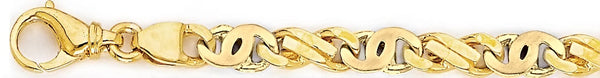 18k yellow gold chain, 14k yellow gold chain 7.3mm Kats Eye Link Bracelet