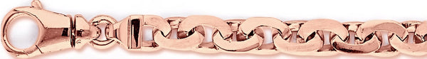 14k rose gold, 18k pink gold chain 8mm Curly Link Bracelet