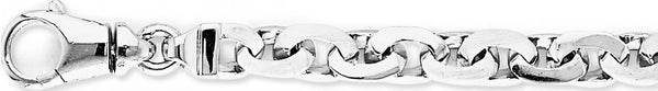 18k white gold chain, 14k white gold chain 8mm Curly Link Bracelet