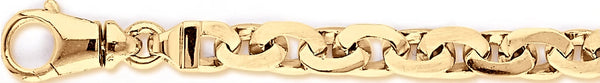 18k yellow gold chain, 14k yellow gold chain 8mm Curly Link Bracelet