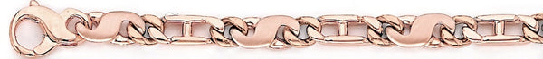 14k rose gold, 18k pink gold chain 6.1mm Lorenzo Link Bracelet