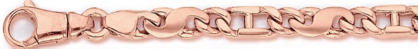 14k rose gold, 18k pink gold chain 7.2mm Izzy Link Bracelet