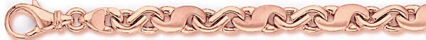 14k rose gold, 18k pink gold chain 6.6mm Bronsen Link Bracelet