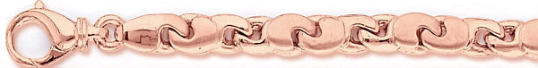 14k rose gold, 18k pink gold chain 7.3mm Owen Link Bracelet