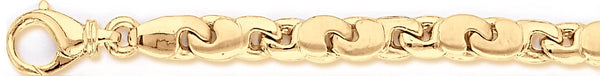 18k yellow gold chain, 14k yellow gold chain 7.3mm Owen Link Bracelet