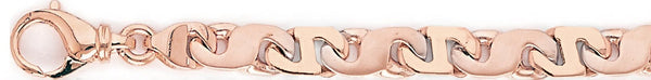14k rose gold, 18k pink gold chain 7.8mm Wayde Link Bracelet