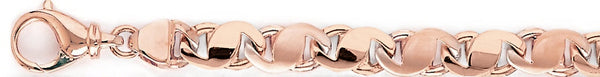 14k rose gold, 18k pink gold chain 7.7mm Rocco Link Bracelet