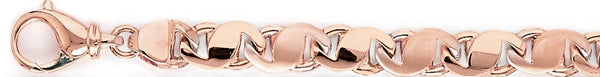 14k rose gold, 18k pink gold chain 7.7mm Rocco Link Bracelet