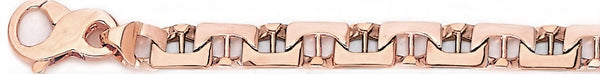 14k rose gold, 18k pink gold chain 7.2mm Rory Link Bracelet